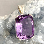 Amethyst Square Silver Pendant