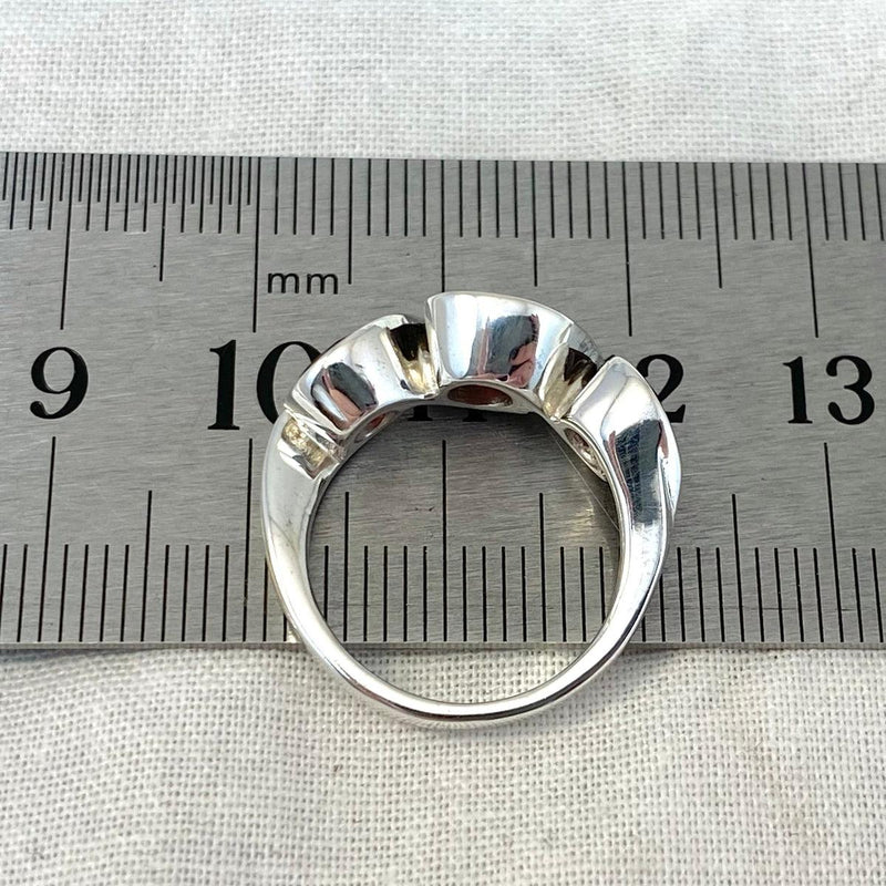 Garnet Trinity Round Brilliant Cut Ring