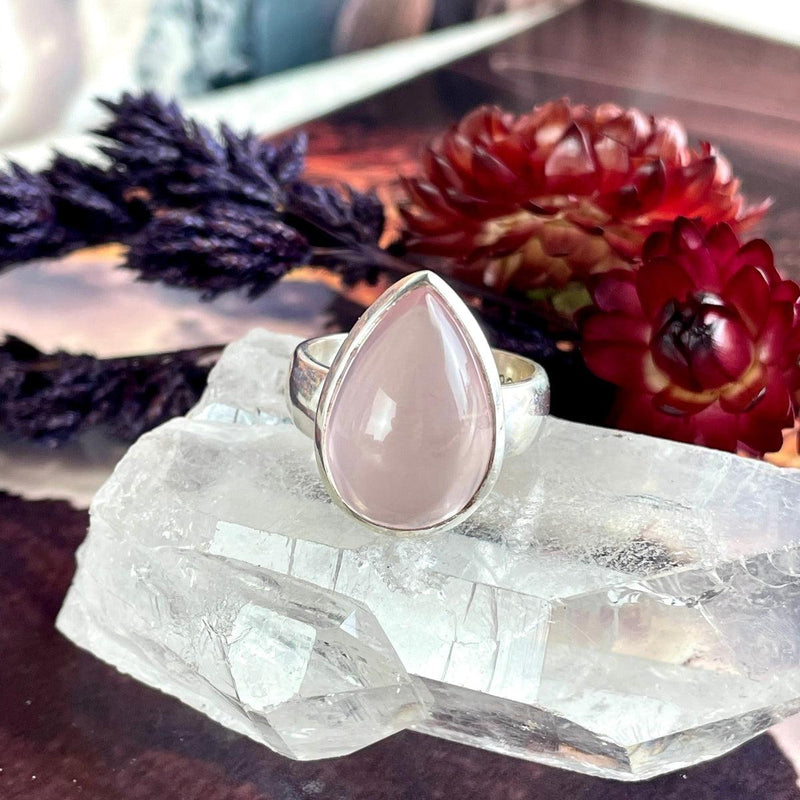 Rose Quartz Engagement Ring, Love Gemstone Ring - Shraddha Shree Gems