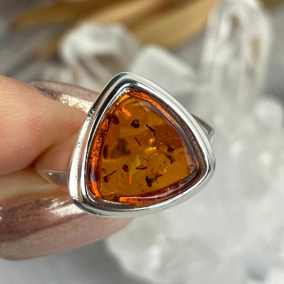 Baltic Amber Triangle Ring