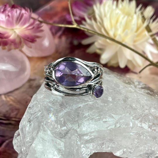 Amethyst Two Stone Ring