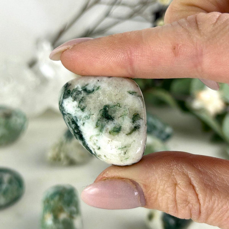 Green And White Tumble Stone