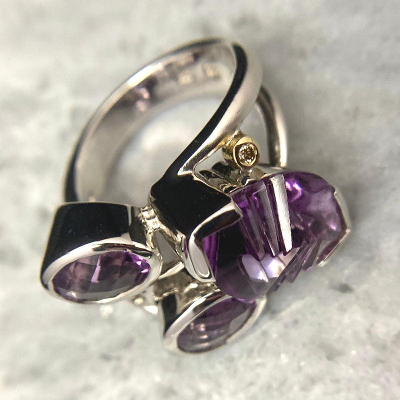 Hand Carved Amethyst Ring