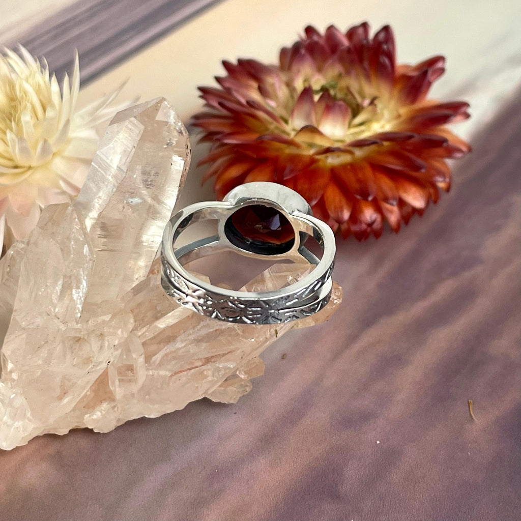 Oval Cut Garnet Ring