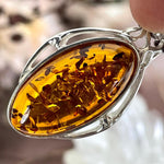 Golden Amber Silver Pendant