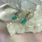 Emerald Cut Green Stone Earrings