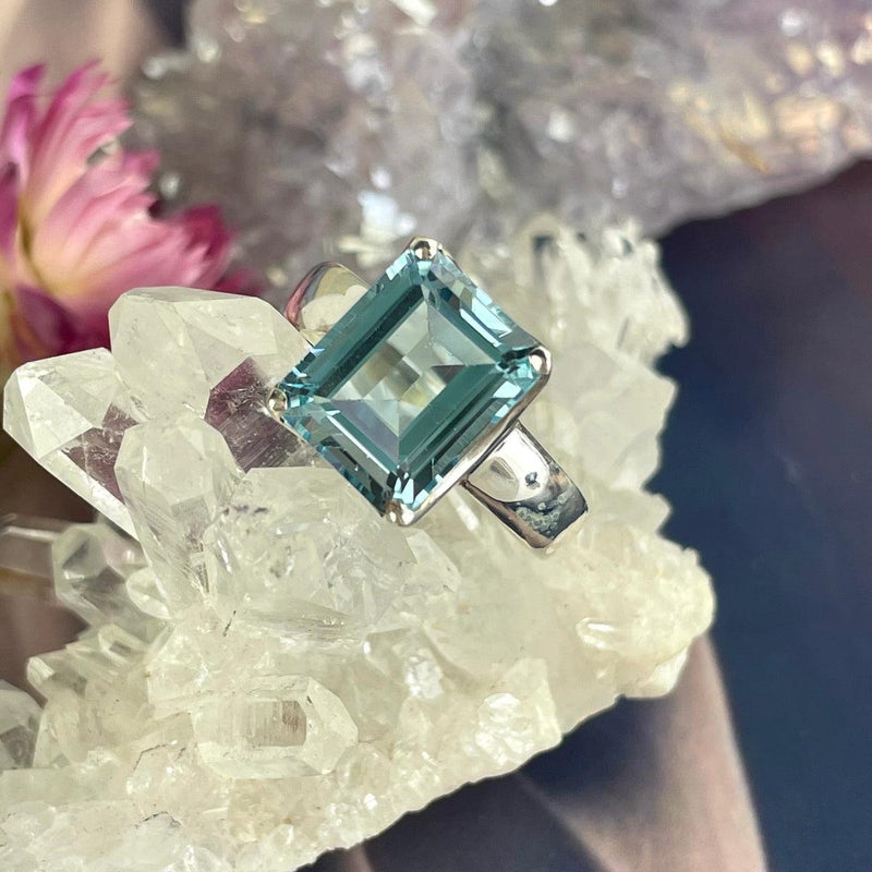 Emerald Cut Crystal Ring