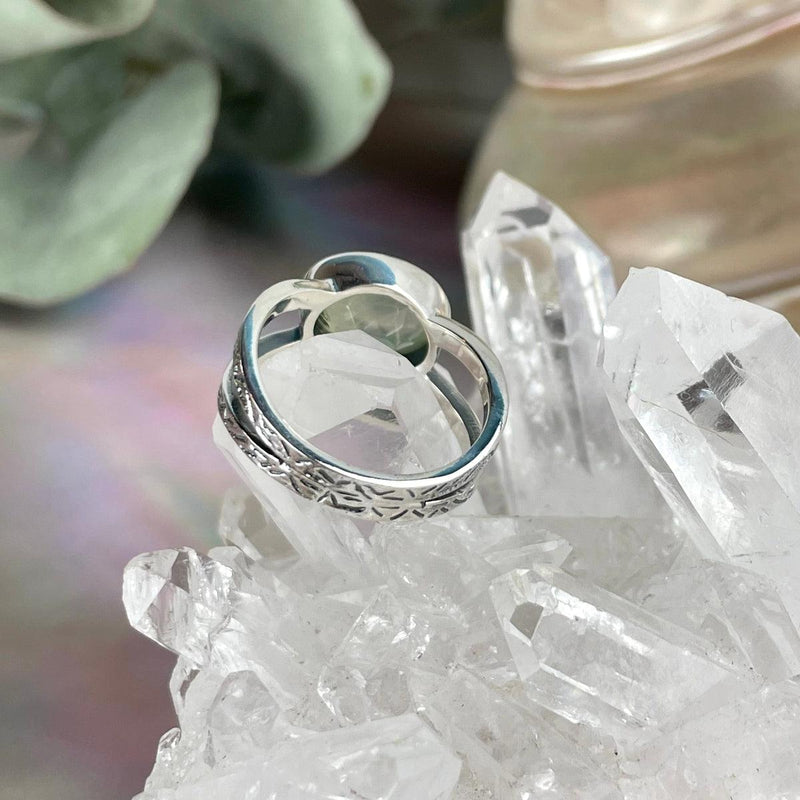 Sterling Silver Prehnite Ring