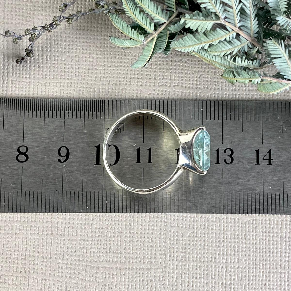 Aquamarine Trillion Cut Ring