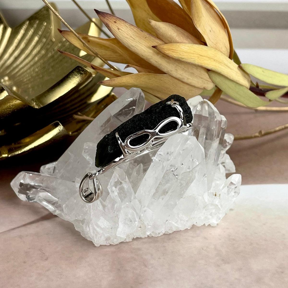 Moldavite In Silver Pendant