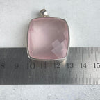 Rose Quartz Cushion Cut Pendant