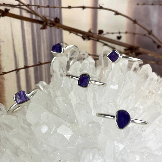 Charoite Raw Freeform Ring