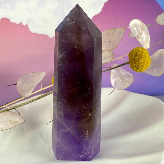 Amethyst With Citrine & Smokey Quartz Inclusions Crystal Points 9 - 13cm