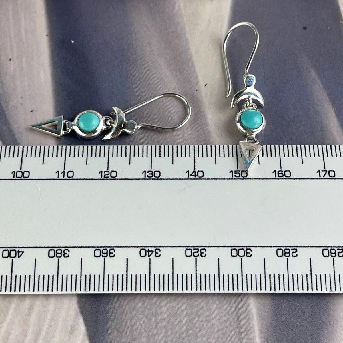 Turquoise Crescent Moon Earrings