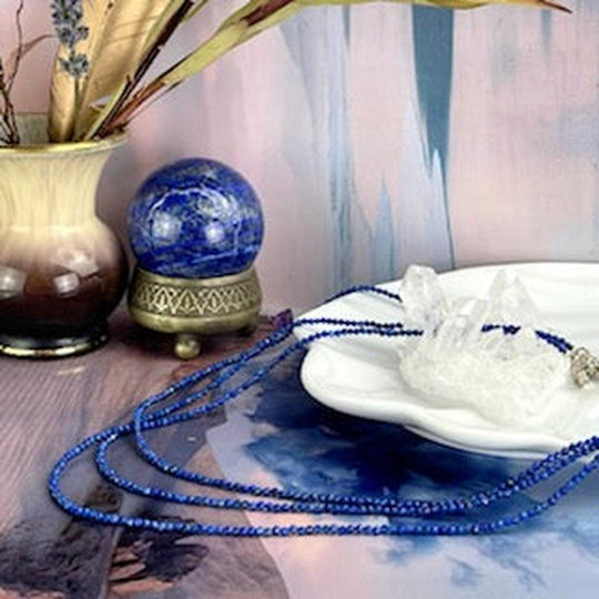 Lapis Lazuli Faceted 2-2.5mm Bead Necklace