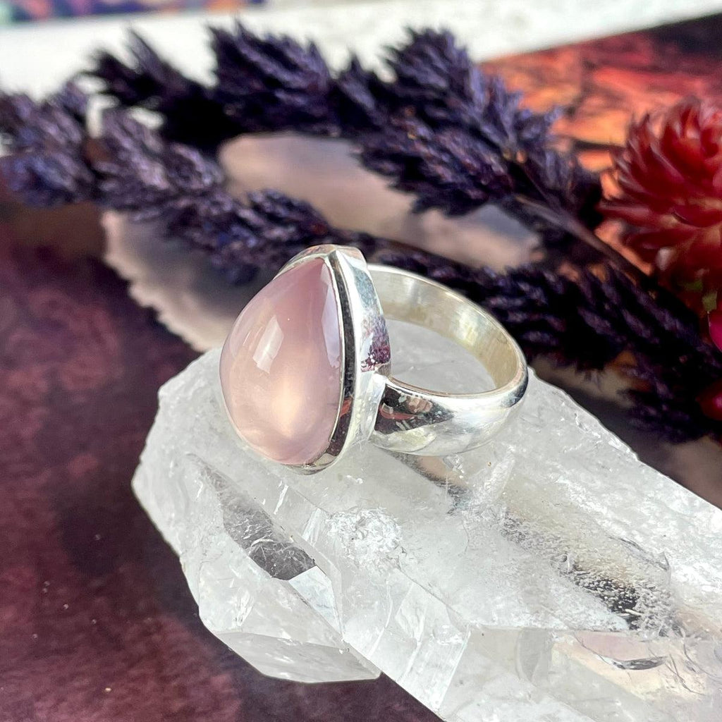 Pear Shaped Rose Quartz Ring