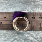 Janusz Szkutnik Titanium & Sterling Silver Hand-Etched Straight Edged Lily Ring