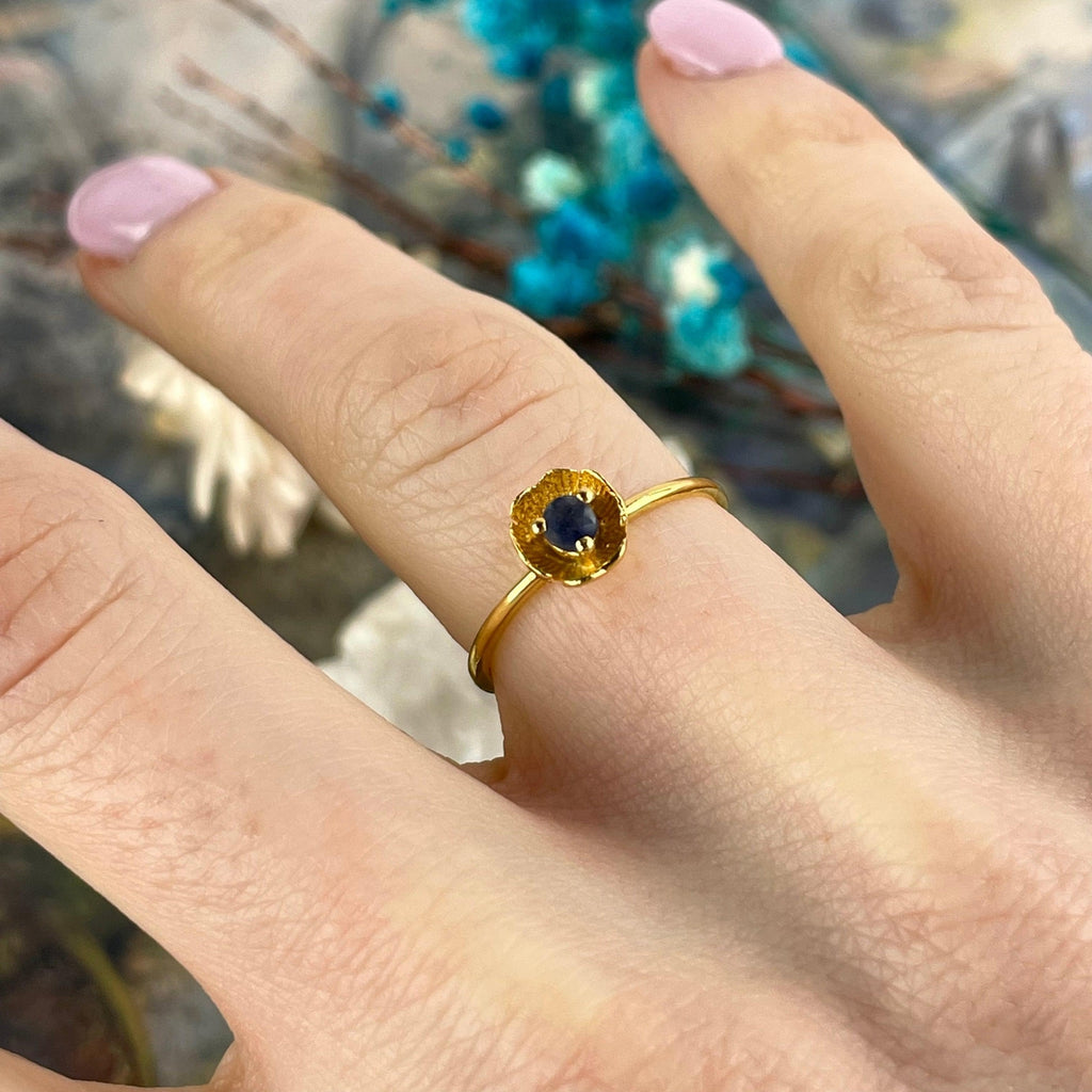 Sapphire Flower Ring