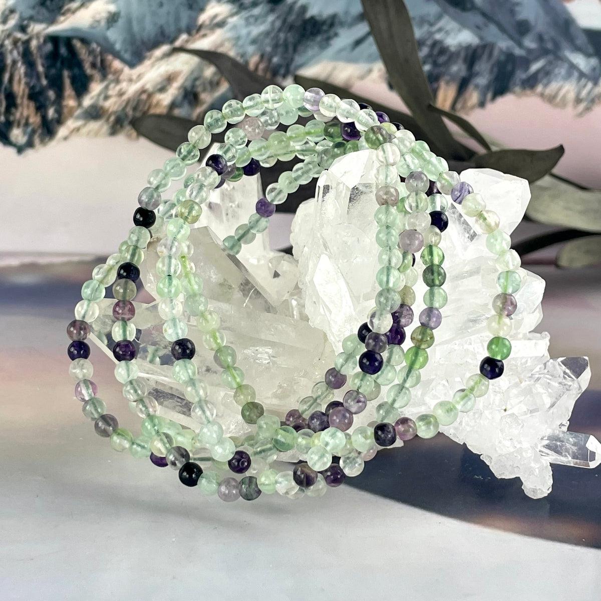 Purple And Green Fluorite Beads