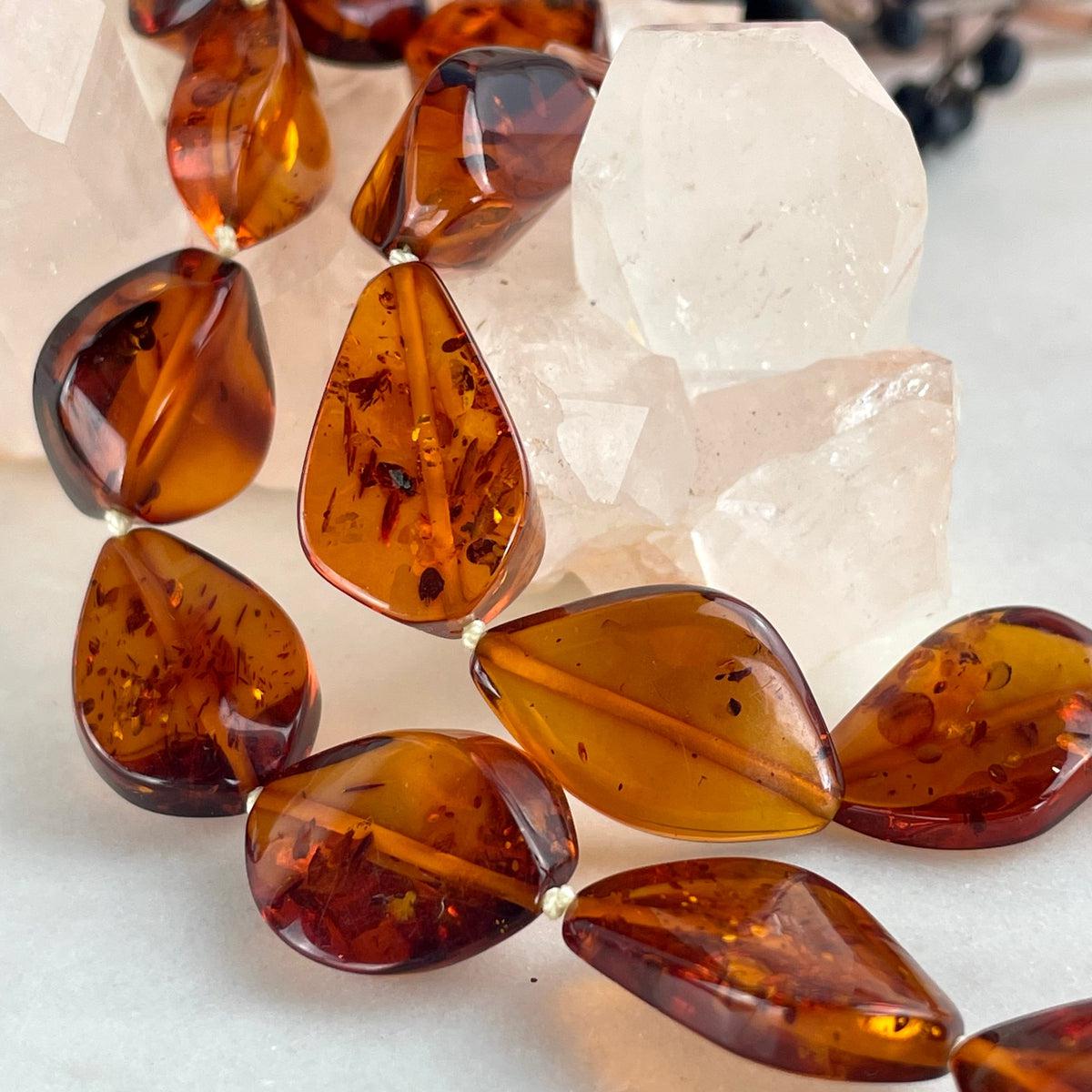Amber Freeform Bead Necklace