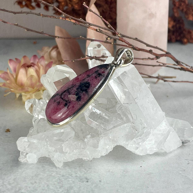 Pink And Black Stone Pendant