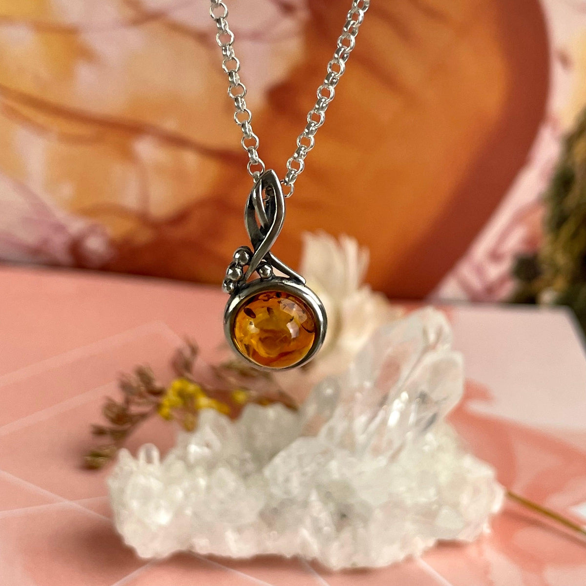 Amber In Sterling Silver Garden Design