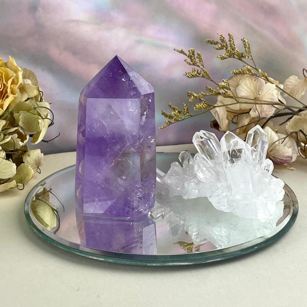 Purple And Yellow Crystal Point