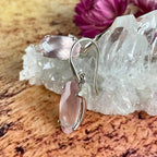 Petite Rose Quartz Silver Earrings