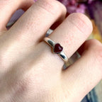 Crystal Heart Silver Ring