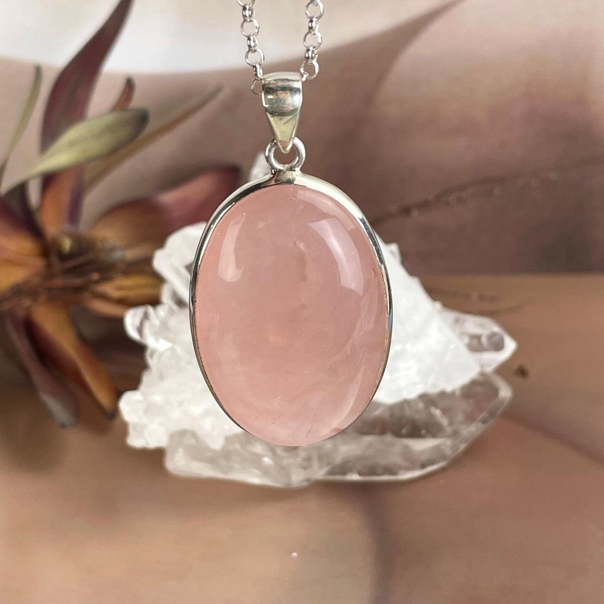 Large Rose Quartz Necklace
