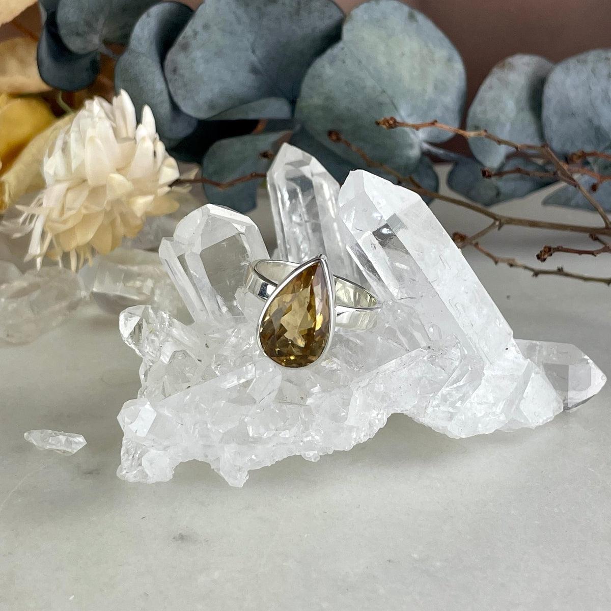 Citrine Teardrop Cut Ring