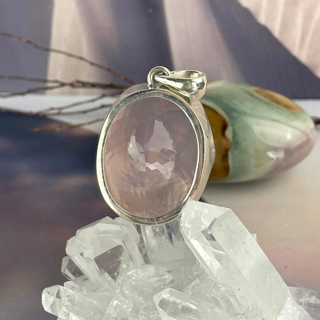 Rose Quartz Sterling Silver Pendant