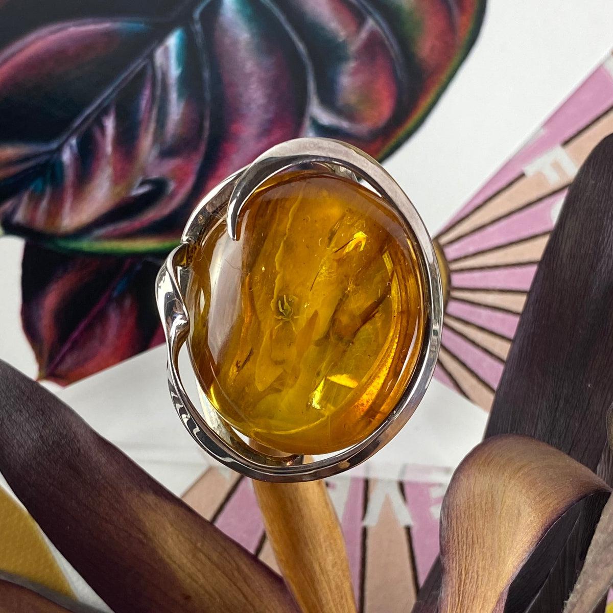 Organic Amber Ring