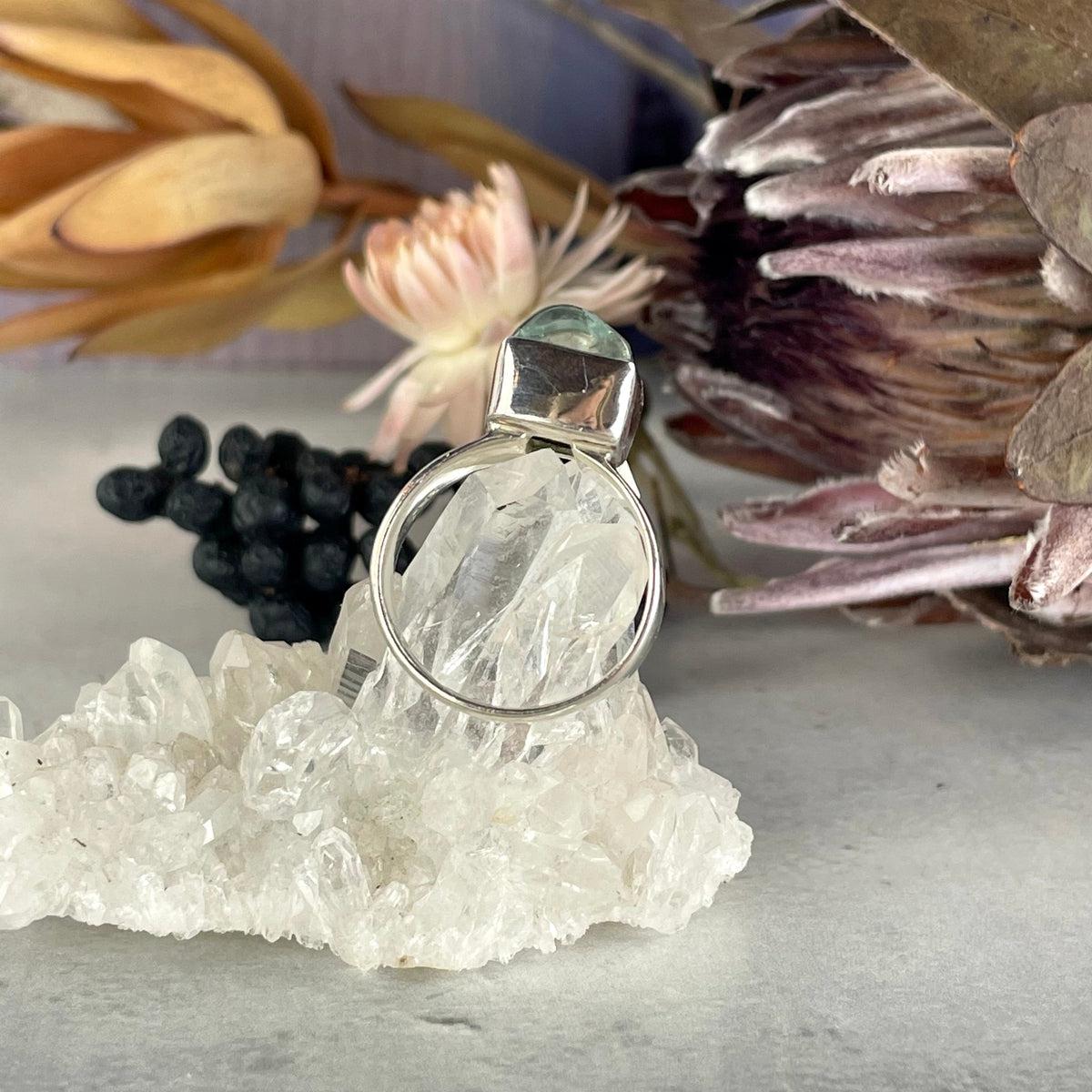 Rough Aquamarine Stone Ring