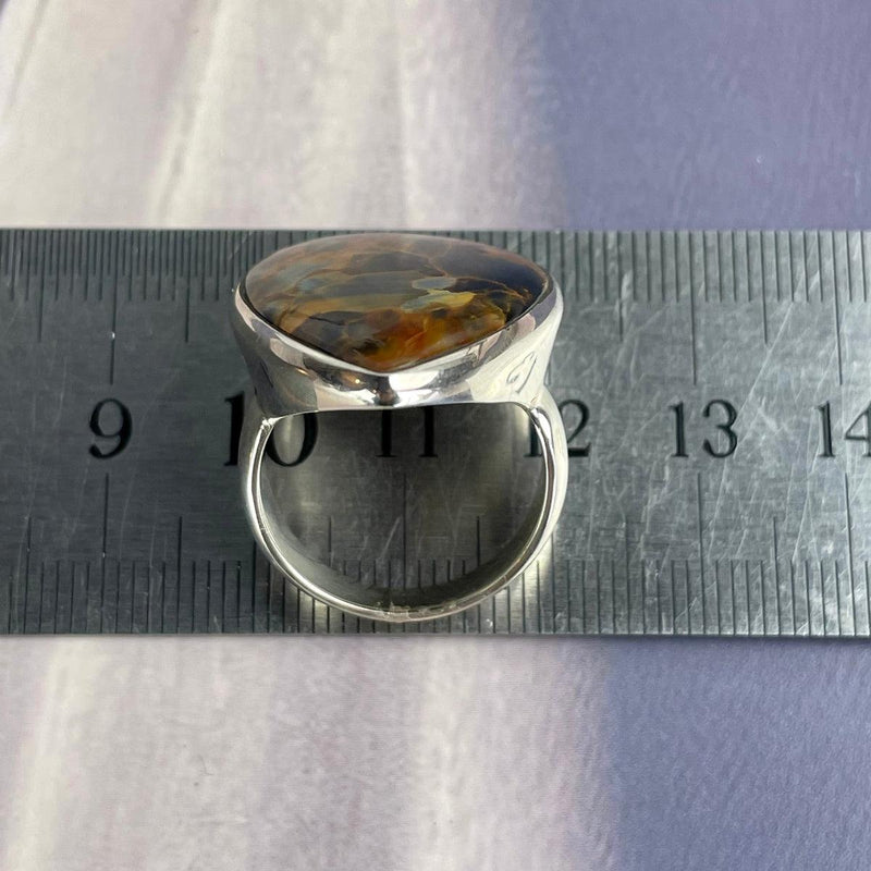 Pietersite Pear Shaped Ring