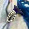 Janusz Szkutnik Titanium & Sterling Silver Hand-Etched Straight Edged Lily Ring