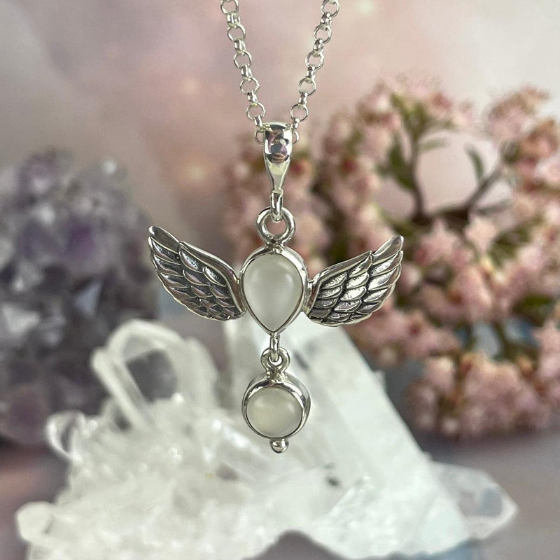 Sterling Silver Wing Crystal Pendant