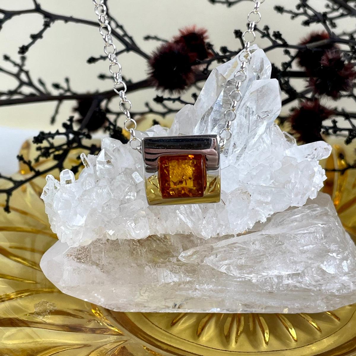 Square Amber Pendant
