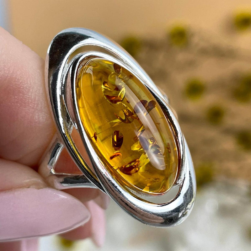 Oval Baltic Amber Ring