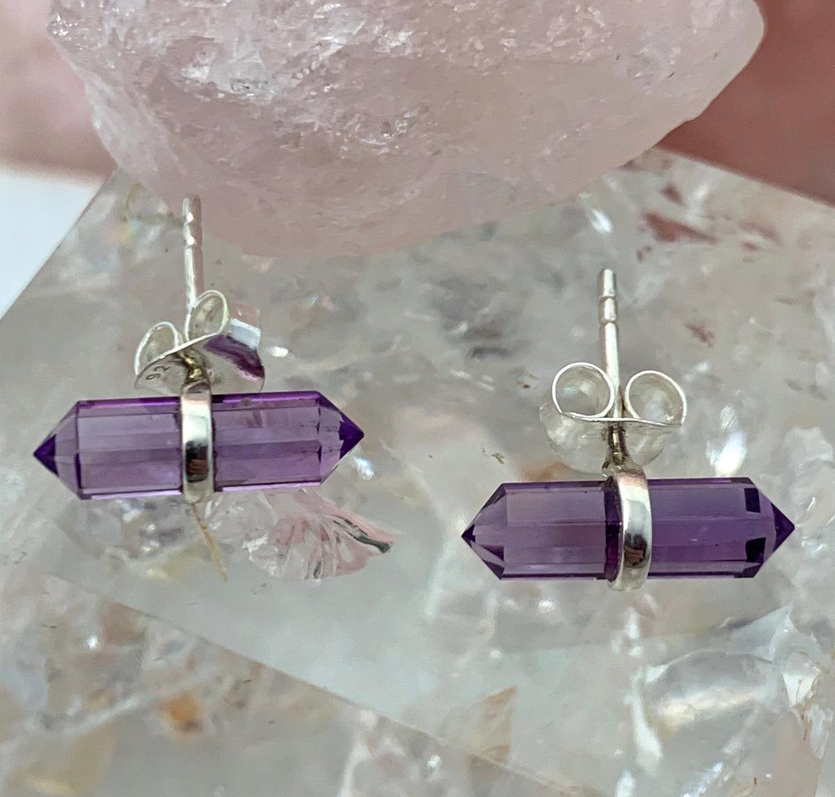 Amethyst Sterling Silver Stud Earrings