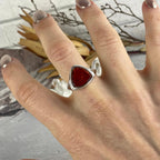 Orange Amber Triangle Ring