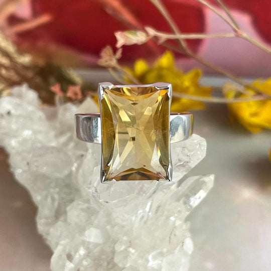 Citrine Emerald Cut Ring