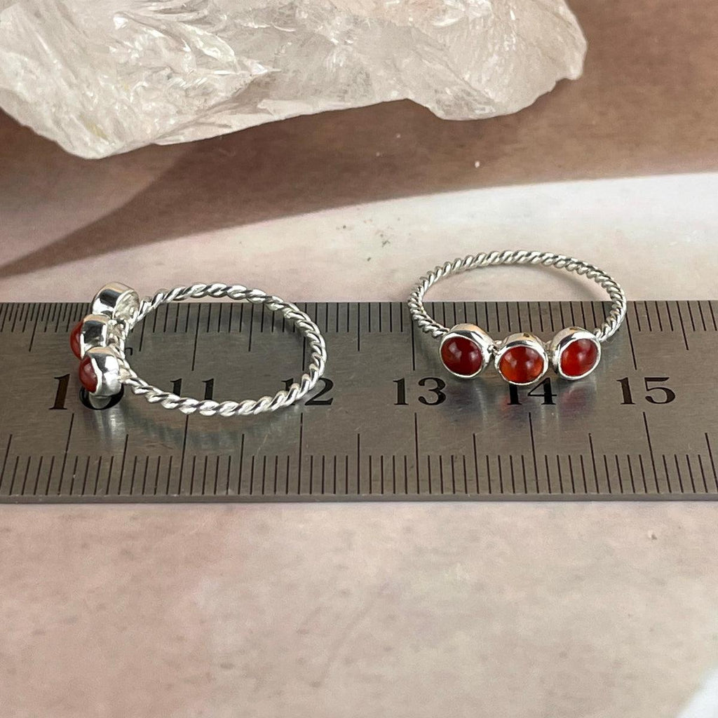 Amber Three Stone Ring