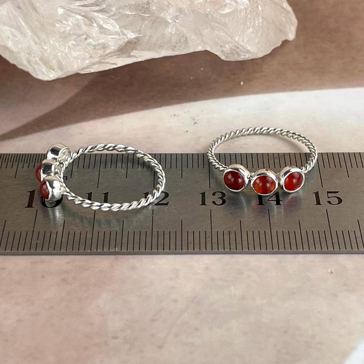 Amber Three Stone Ring