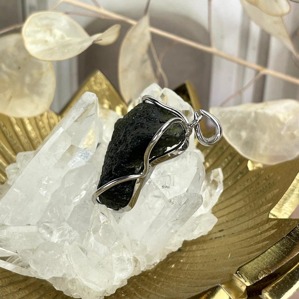 Tektite In Silver Necklace