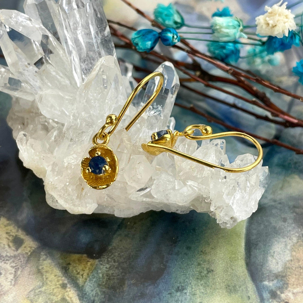 Sapphire Flower Earrings