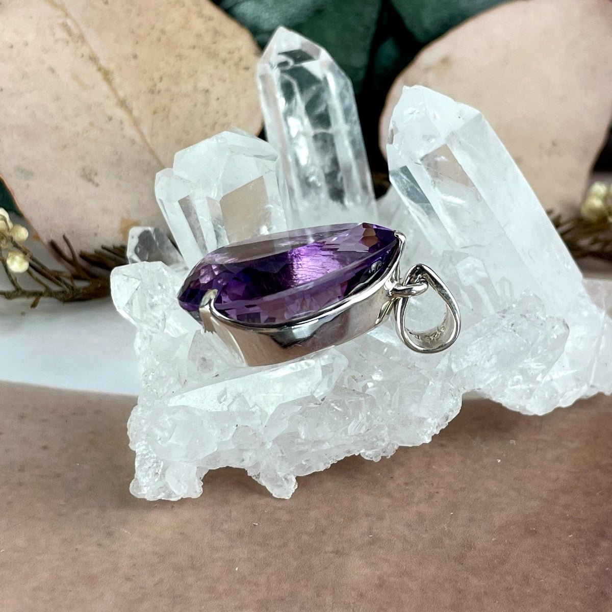 Teardrop Cut Amethyst Pendant