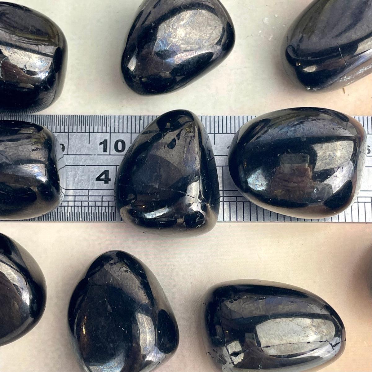 Jet Tumbled Stones
