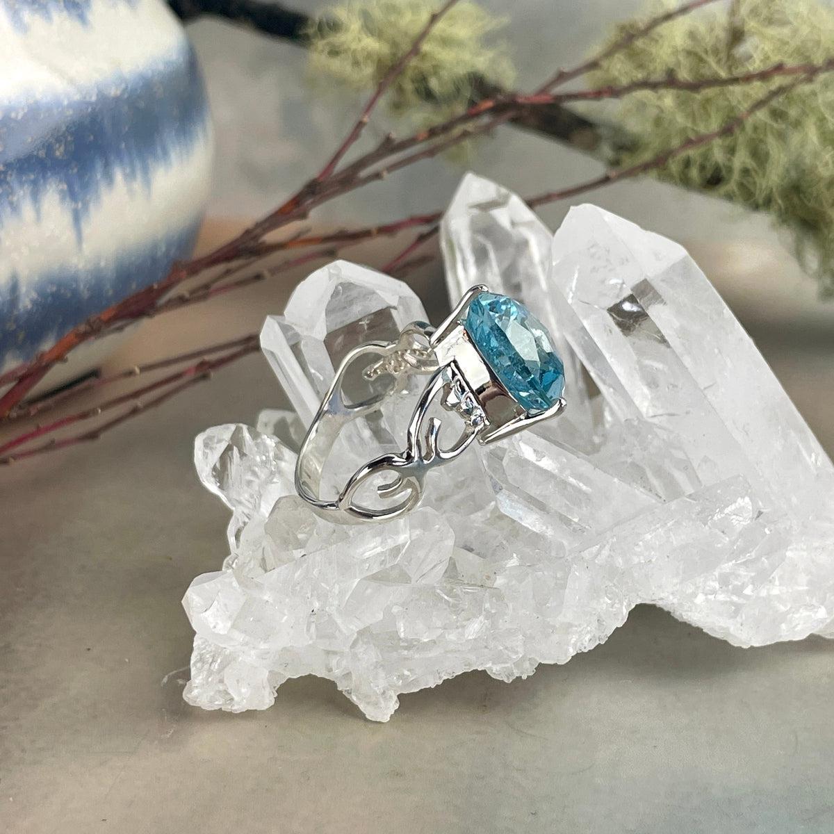 December Birthstone Silver Ring
