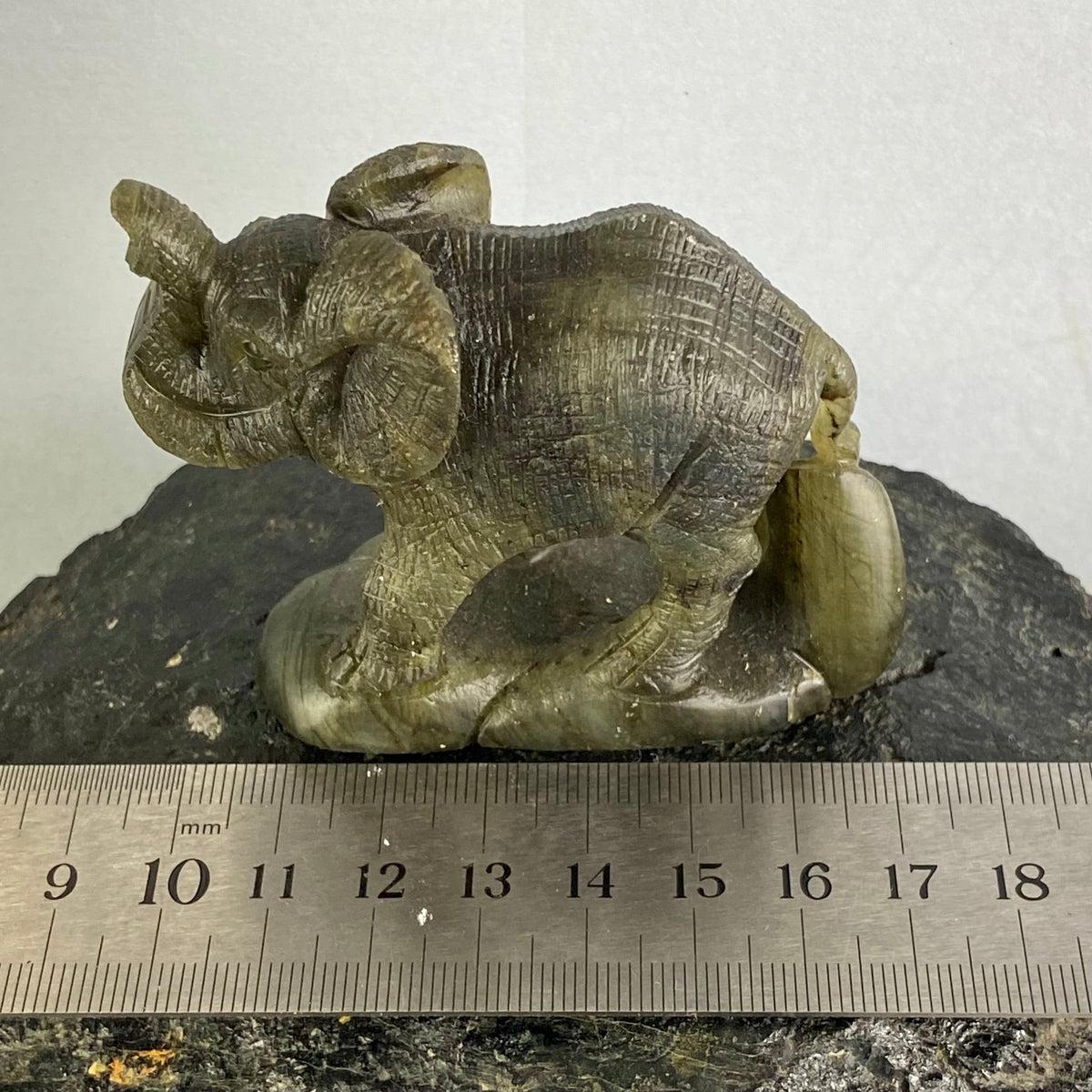 Labradorite Elephant Hand Carved Statue